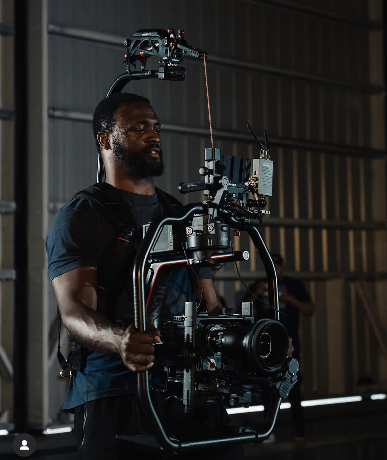 Dee Mount working on set